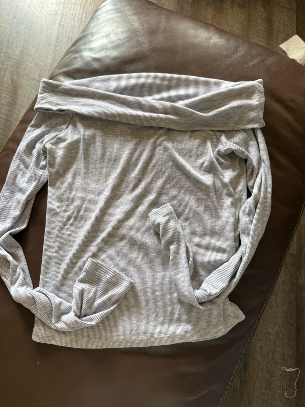 Cotton On Light Gray Ribbed Long Sleeve Tee